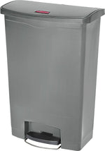 Rubbermaid Slim Jim Step-On Plastic Step Trash Can, 24 Gallon, Gray (1883606)