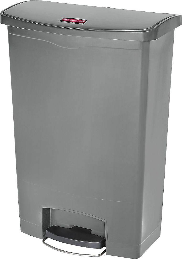 Rubbermaid Slim Jim Step-On Plastic Step Trash Can, 24 Gallon, Gray (1883606)