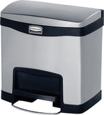 Rubbermaid® Slim Jim Front Step-On Trash Can 4 Gallon, Stainless Steel with Black Accent (1901982)
