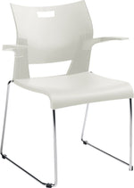 Global Duet 6620 Polypropylene Stacking Chairs with Arms, Ivory Clouds,  4/Ct (TD6620CH-IVC)