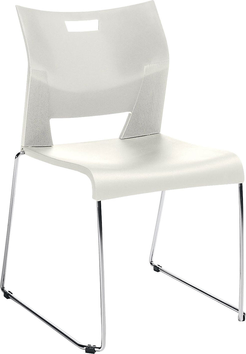 Global Duet 6621 Polypropylene Armless Stacking Chairs, Ivory Clouds, 4/Ct (TD6621CH-IVC)