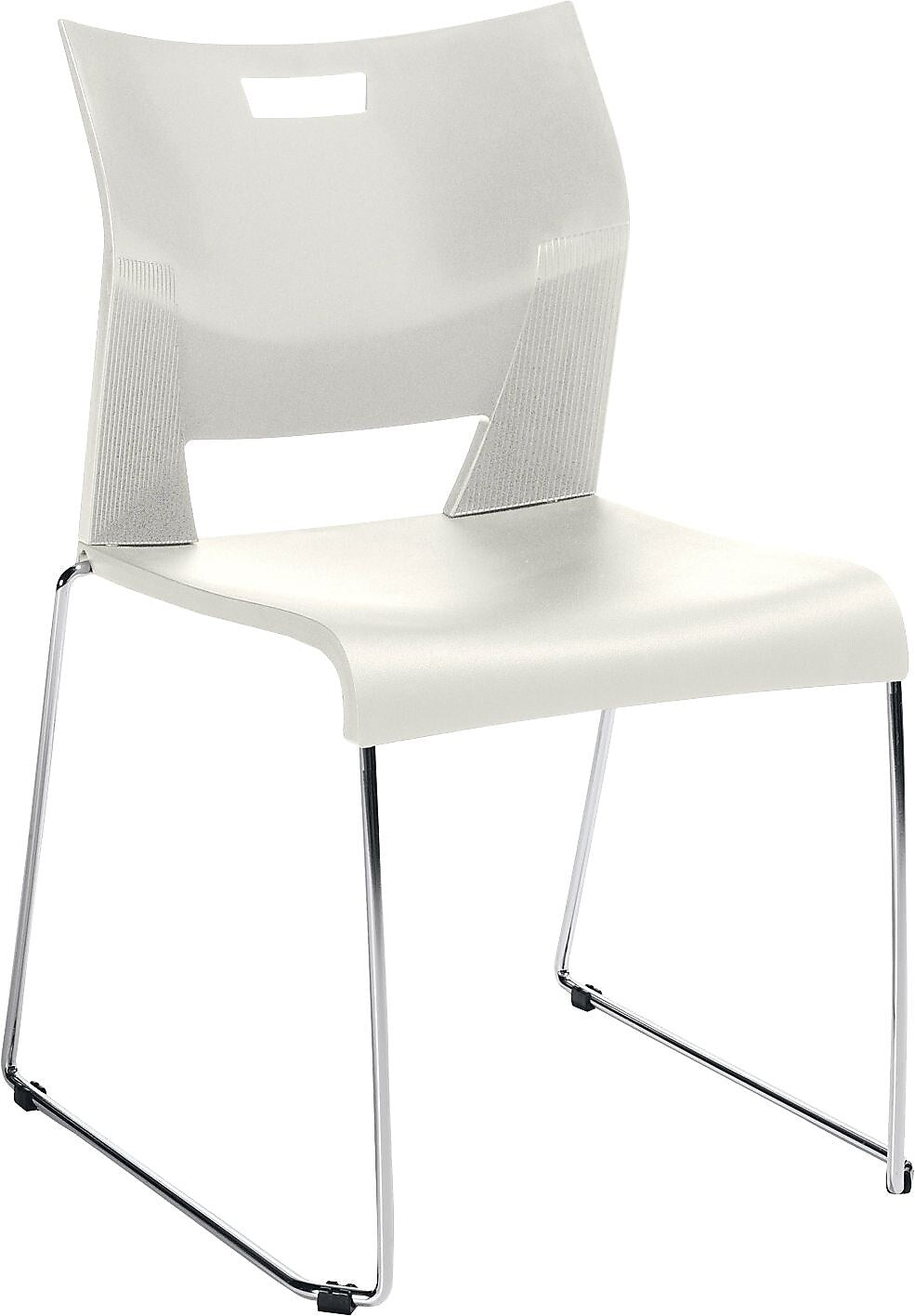 Global Duet 6621 Polypropylene Armless Stacking Chairs, Ivory Clouds, 4/Ct (TD6621CH-IVC)