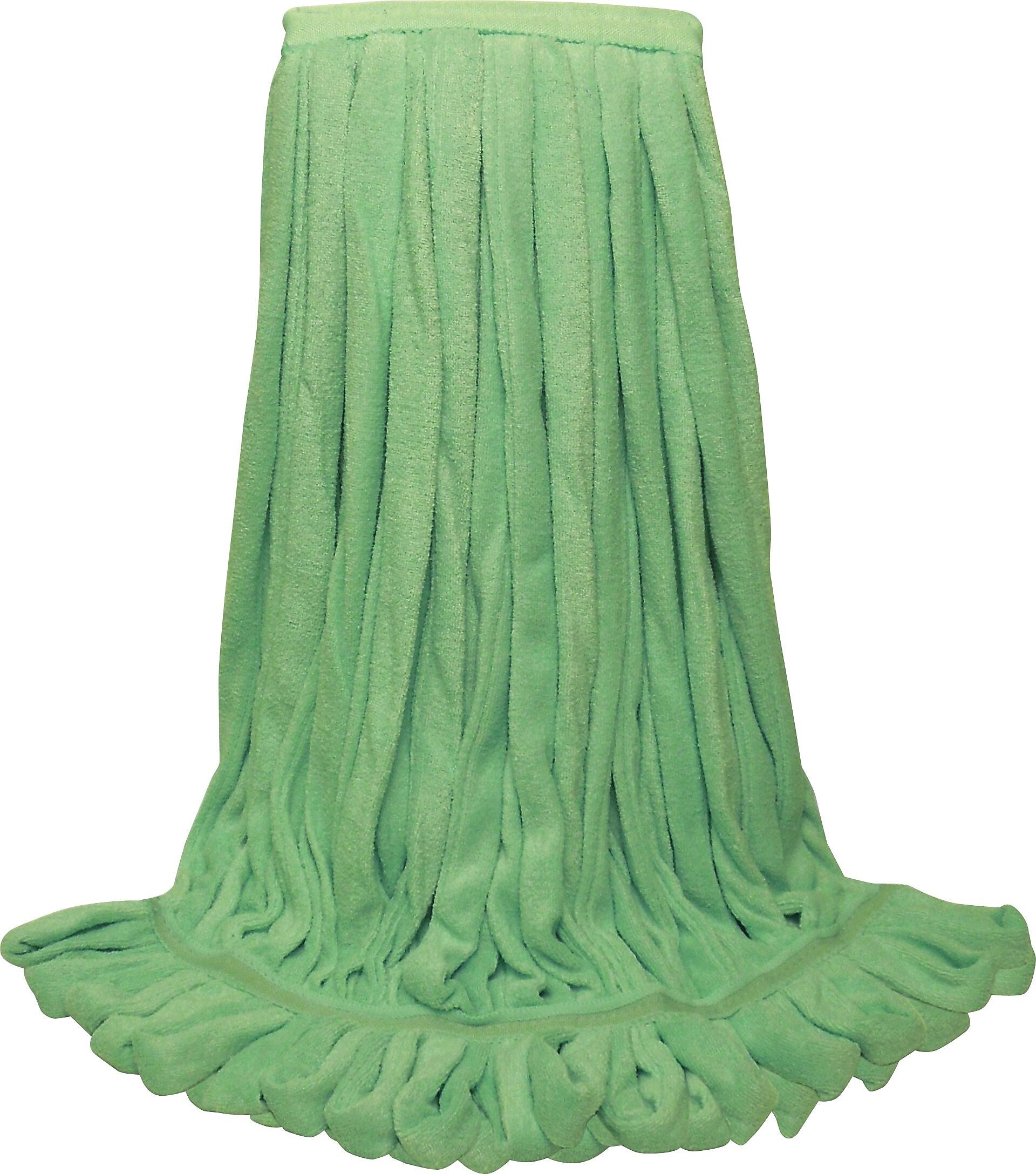 O'Dell MWTLGNB Microfiber Tube Mop, Green, Large, 1 1/2" Headband, 12/CT