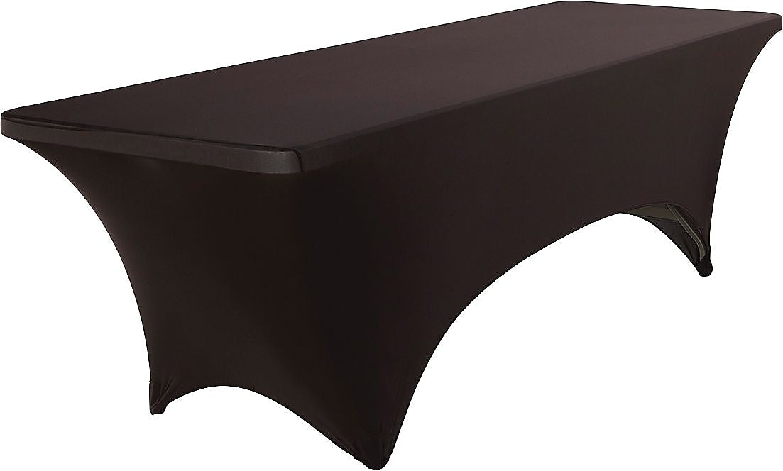 Iceberg 96"L x 30"W Stretch-Fabric Table Cover, Black (16531)