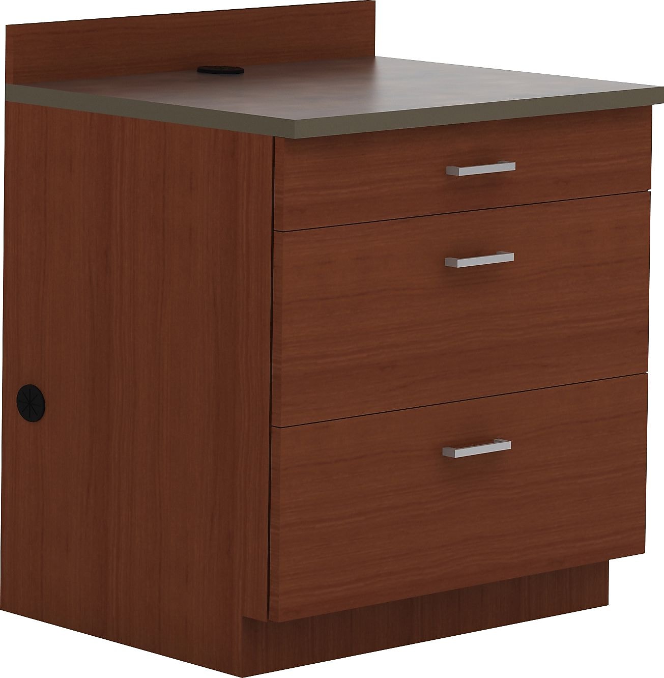 Safco 36"H Modular Break Room Three Drawer Base Cabinet, Mahogany/Slate (1703MH)