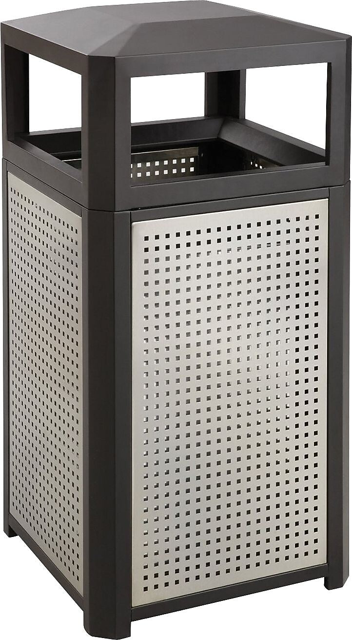 Safco Evos Steel Ash Urn, 38 Gallon, Black/Gray (9934BL)