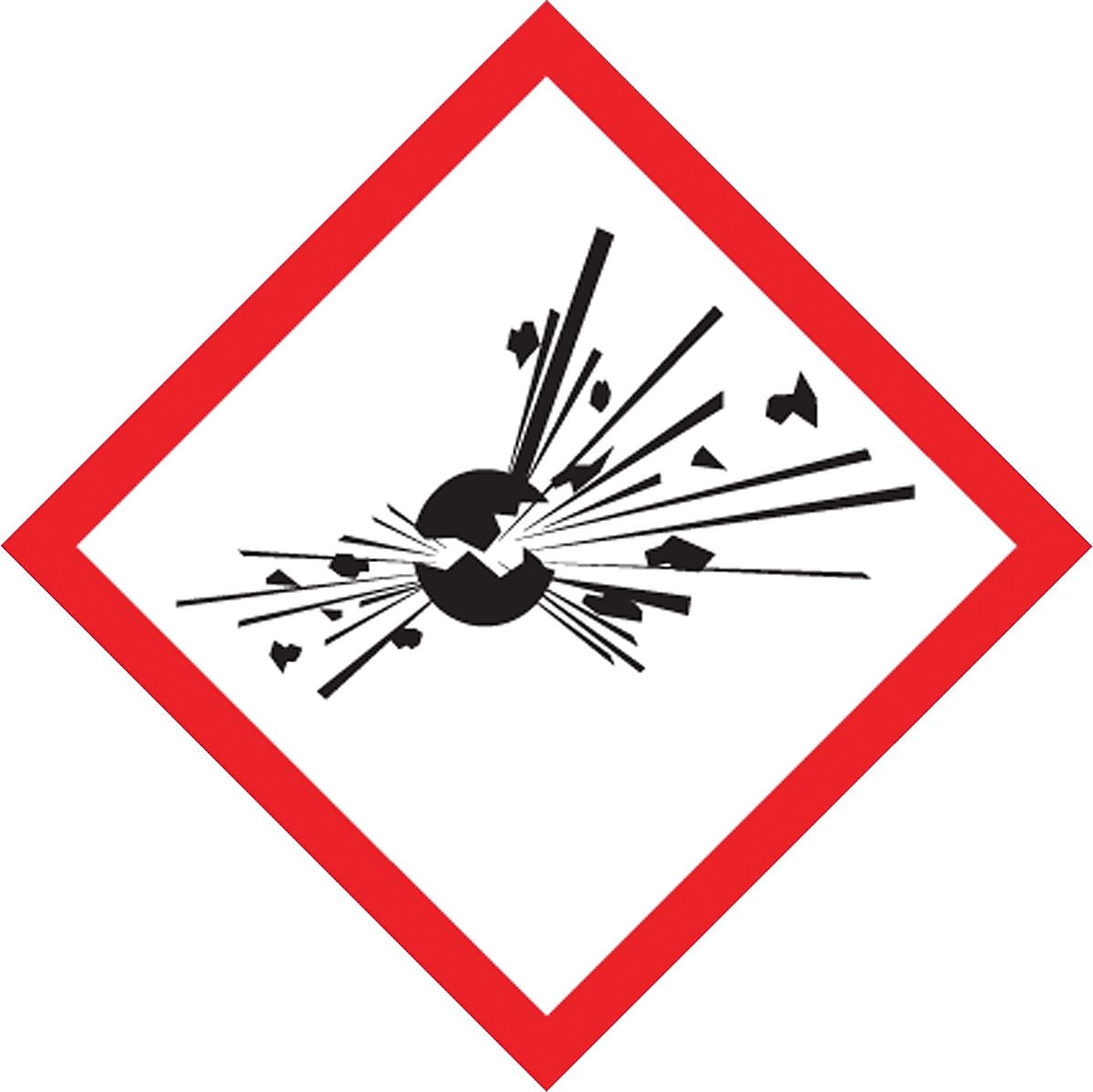 Accuform Signs® GHS Pictogram Label, EXPLODING BOMB, 4" x 4", Adhesive Coated Paper, 500/Roll