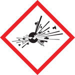Accuform Signs® GHS Pictogram Label, EXPLODING BOMB, 4" x 4", Adhesive Coated Paper, 500/Roll
