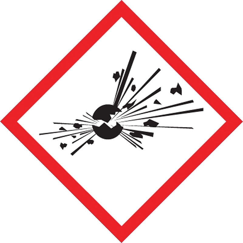 Accuform Signs® GHS Pictogram Label, EXPLODING BOMB, 4" x 4", Adhesive Coated Paper, 500/Roll