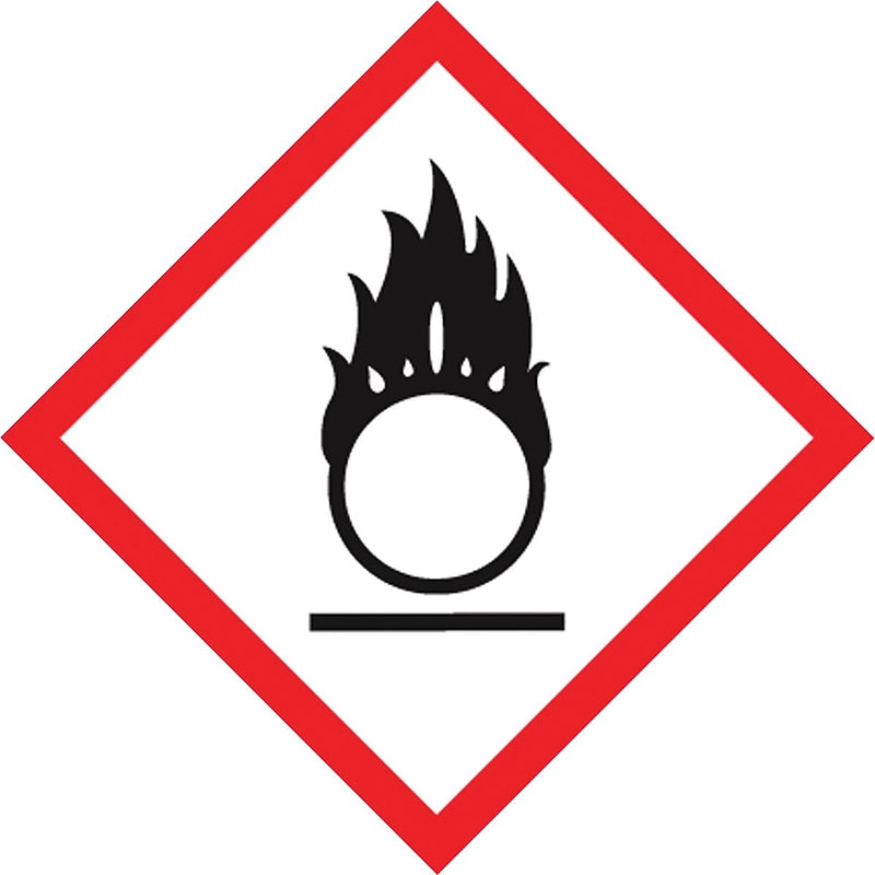 Accuform Signs® GHS Pictogram Label, FLAME OVER CIRCLE, 4" x 4", Adhesive Coated Paper, 500/Roll