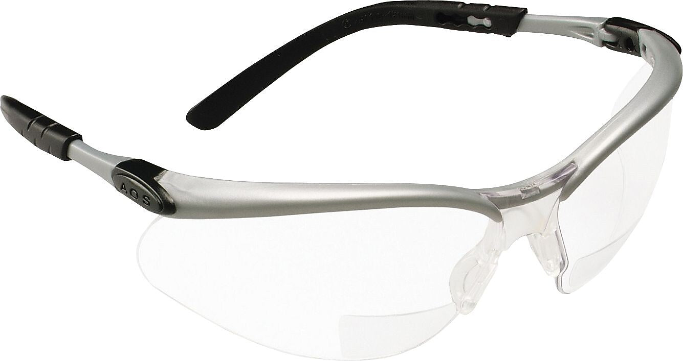 3M Occupational Health & Env Safety Silver & Black Frame Safety Glasses, Gray