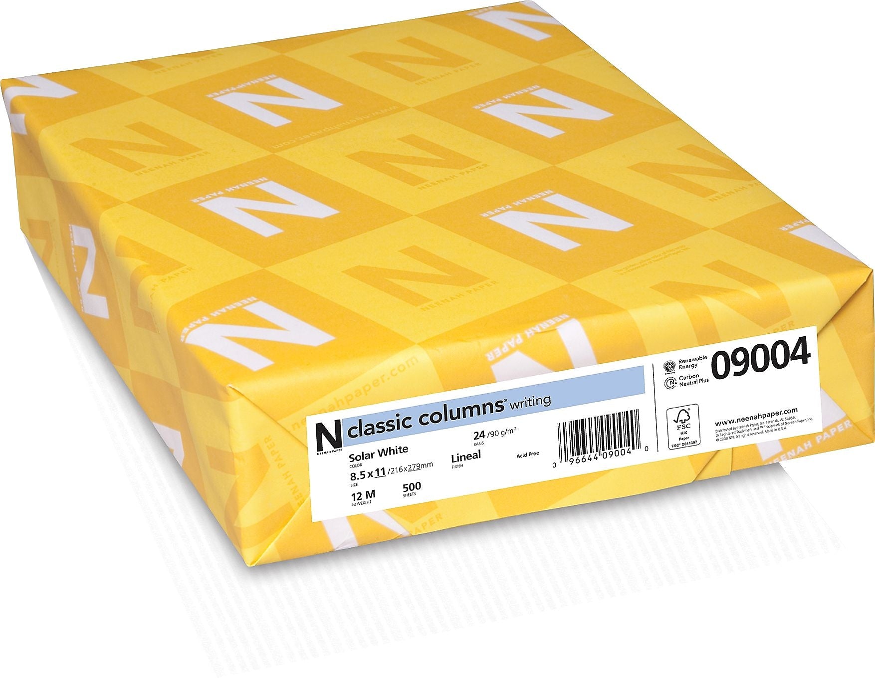 CLASSIC COLUMNS® Writing Paper, 8 1/2" x 11", 24 lb., Linear Pattern, Solar White, 500/Ream