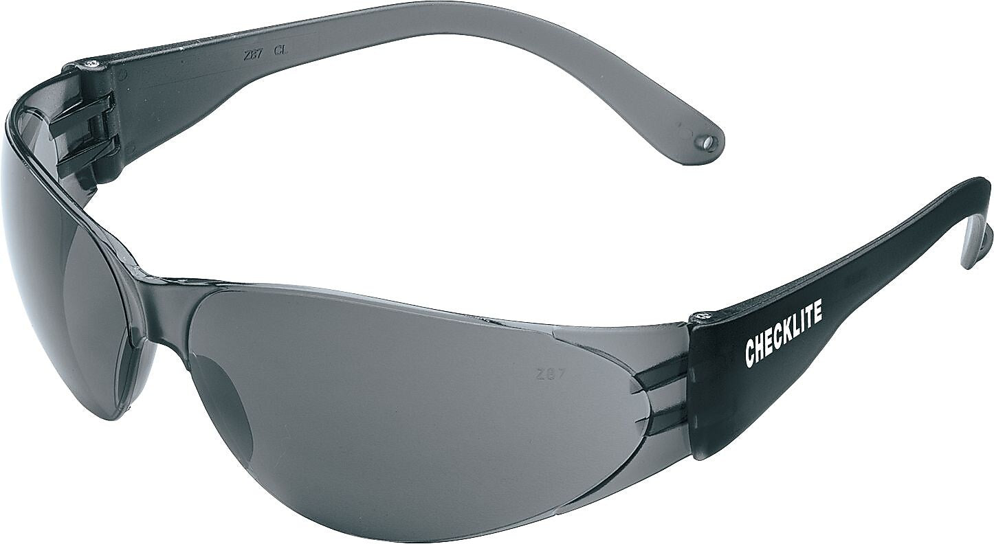 Checklite® Safety Glasses, Scratch Resistant, Gray Frame & Lens