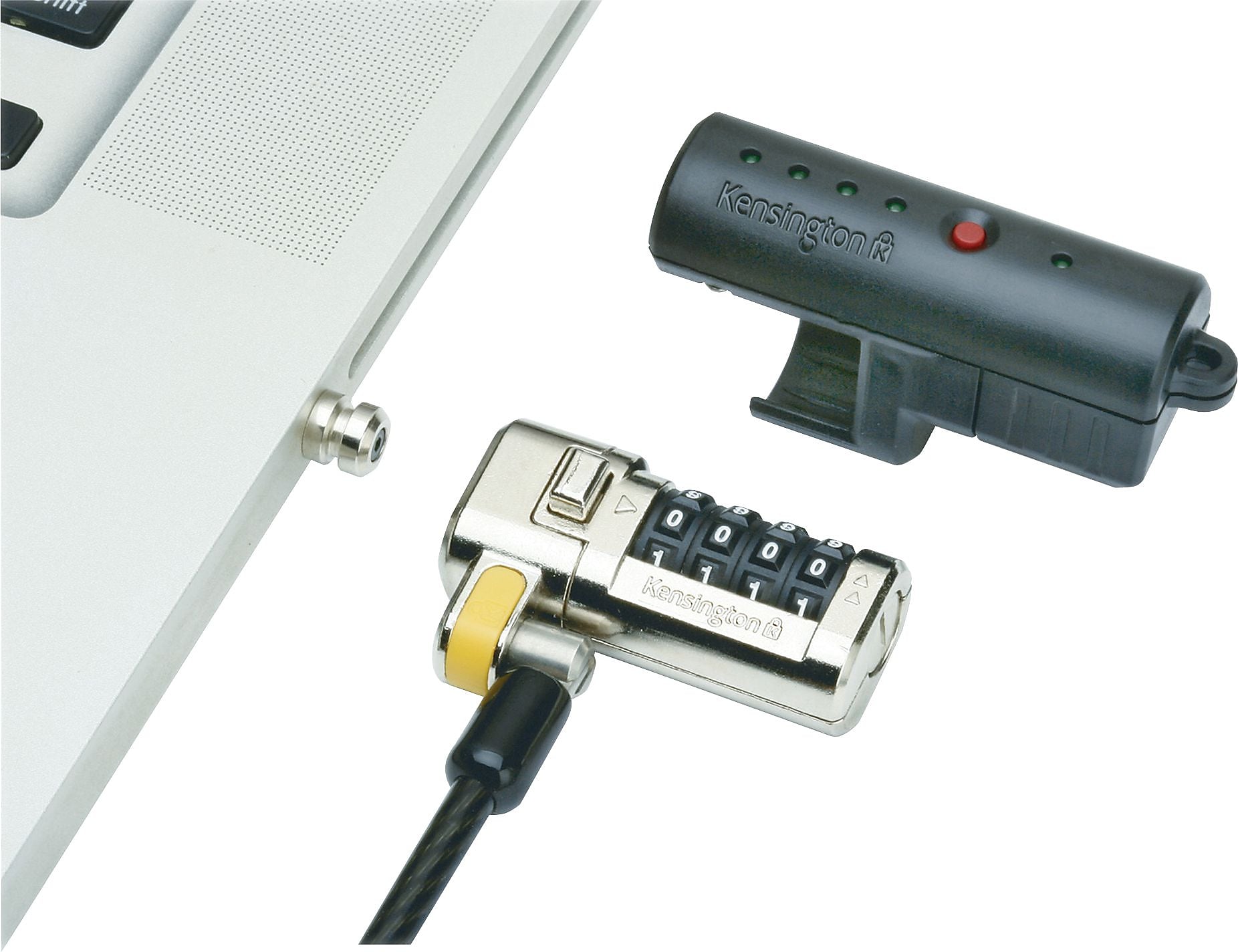 SKILCRAFT Combination Laptop Lock Set - Gray - Carbon Steel