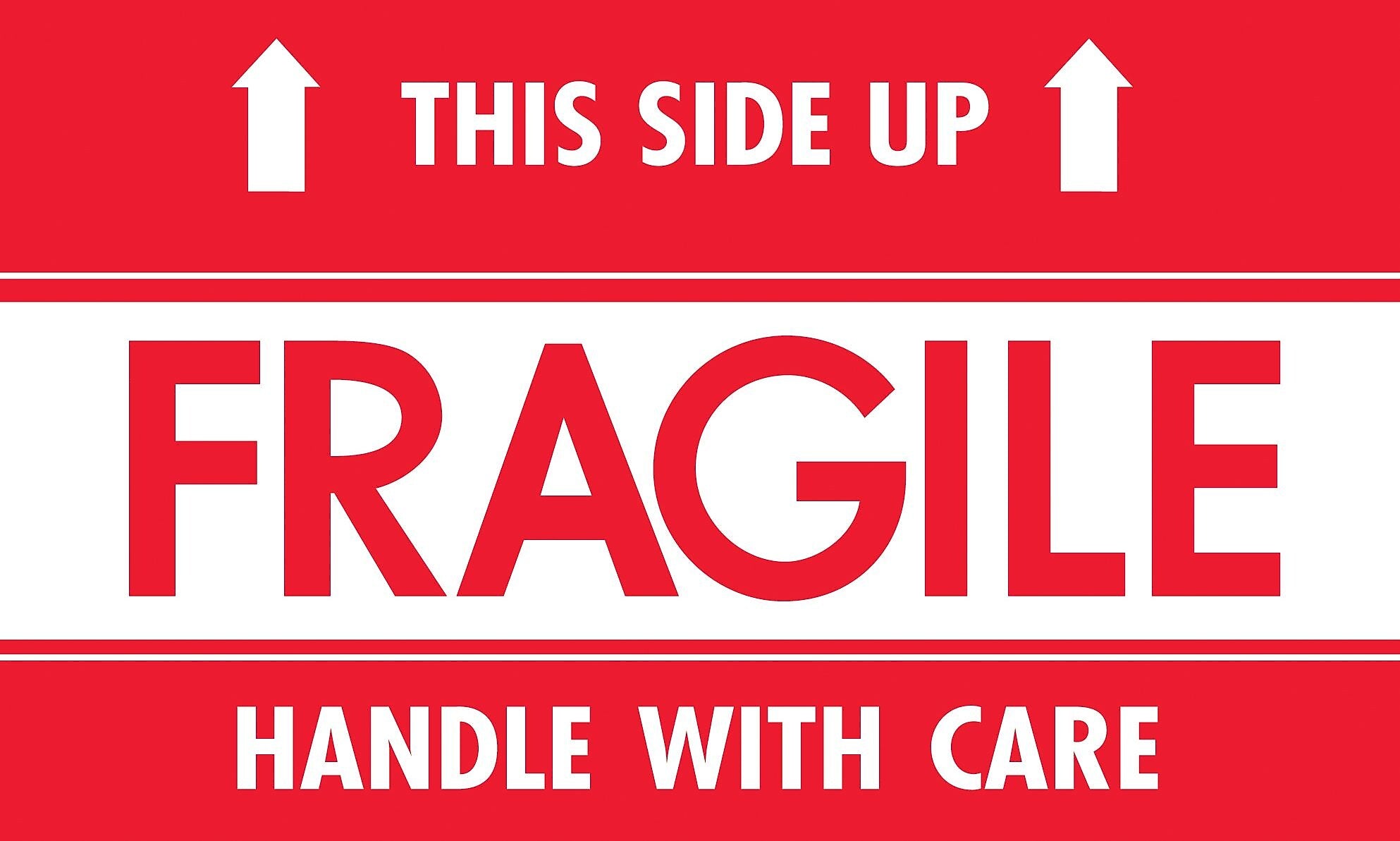 PACKAGING MAX "Fragile This Side Up" Staples Shipping Label, 3" x 5", 500 Labels/Roll (SCL521)