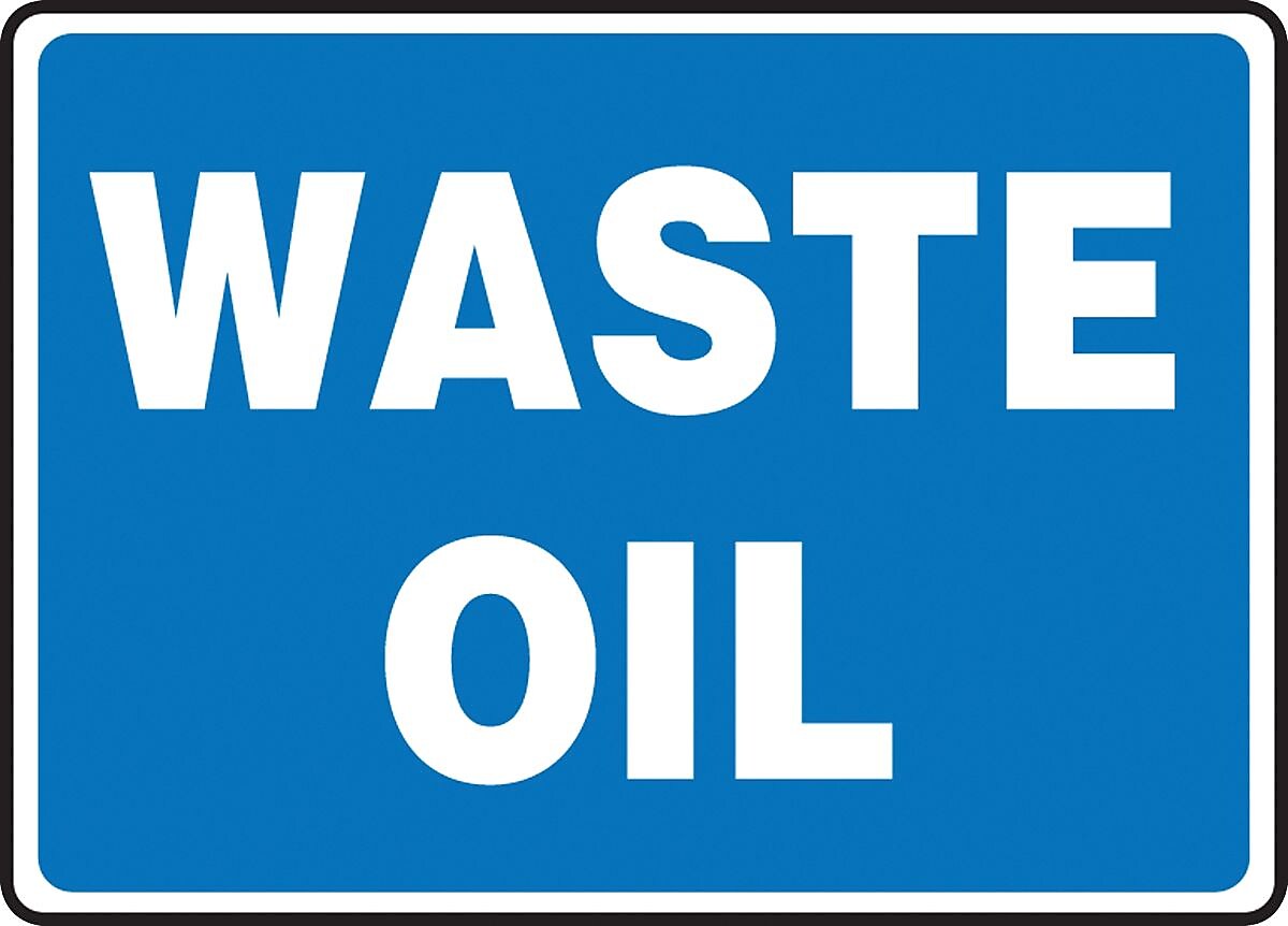 Accuform Safety Sign, WASTE OIL, 10" x 14", Plastic (MCHL598VP)