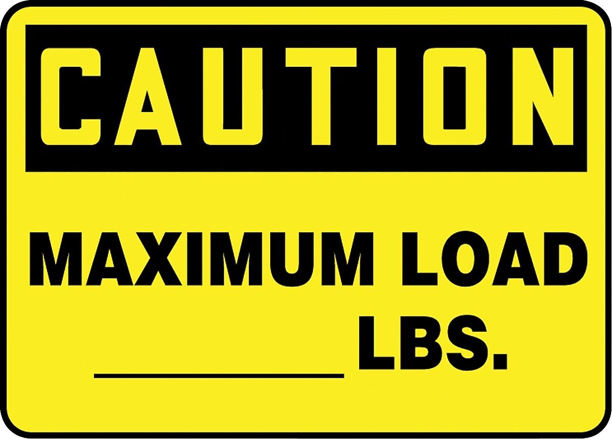 Accuform Signs® Safety Sign, CAUTION MAXIMUM LOAD _____ LBS., 7" x 10", Aluminum, Each