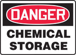 Accuform Signs® Safety Sign, DANGER CHEMICAL STORAGE, 10" x 14", Adhesive Vinyl, Each