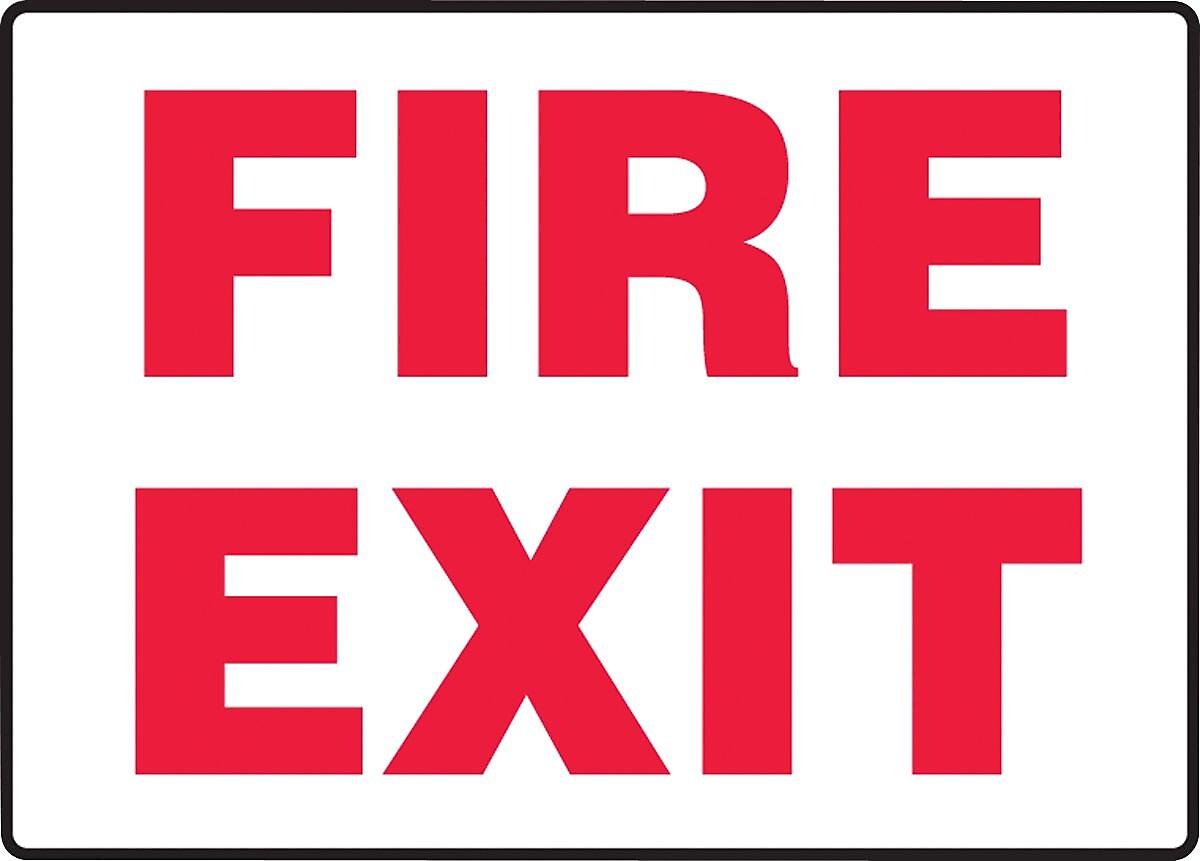 Accuform Safety Sign, FIRE EXIT, 10" x 14", Adhesive Vinyl (MEXT922VS)