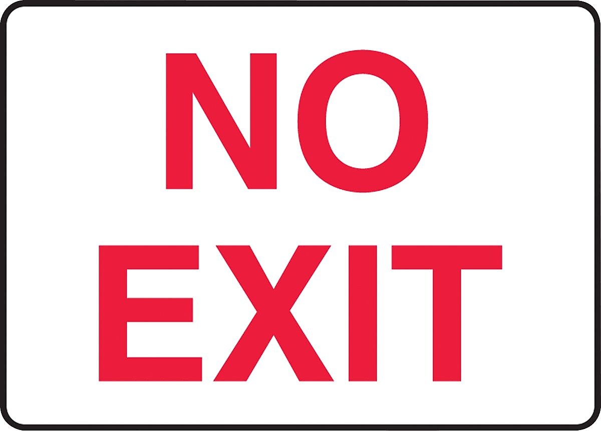 Accuform Safety Sign, NO EXIT, 10" x 14", Plastic (MADC529VP)