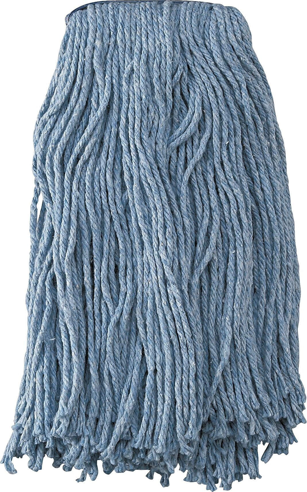 Unisan® Mop Head, Standard Head, Cut-End, Cotton/Synthetic, 16 oz, Blue, 12/Case