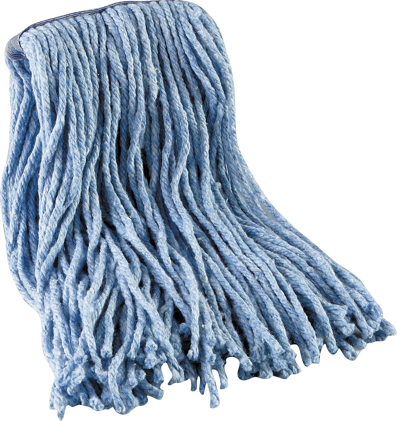 Unisan® Mop Head, Standard Head, Cut-End, Cotton/Synthetic, 12 oz, Blue, 12/Case