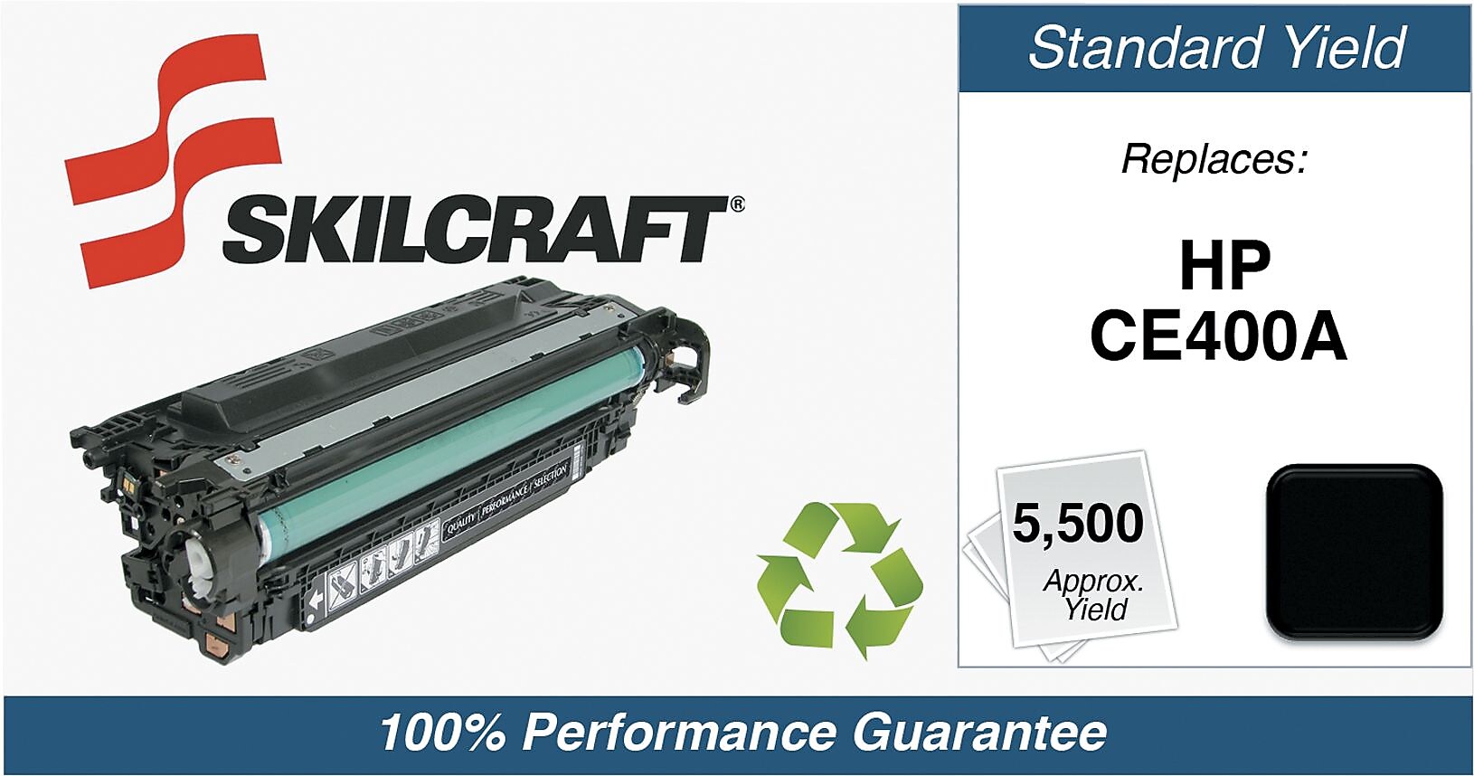 Skilcraft Remanufactured Black Standard Yield Toner Cartridge Replacement for HP CE400A (CE400A)