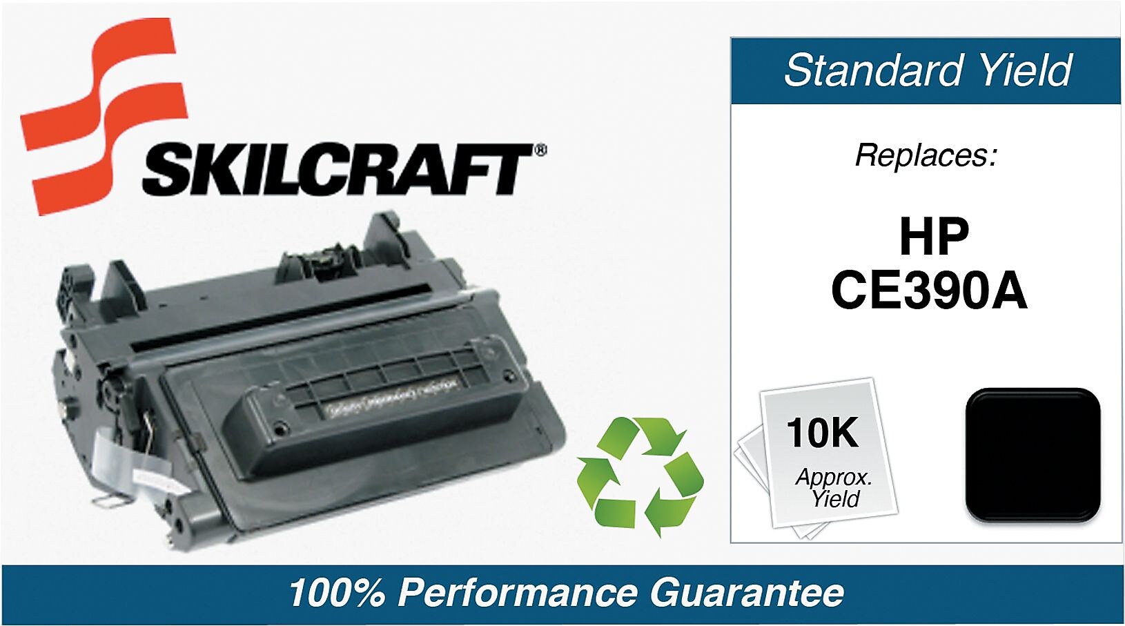 Skilcraft Remanufactured Black Standard Yield Toner Cartridge Replacement for HP CE390A (CE390A)