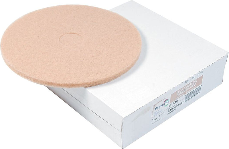 Premier Ultra Champagne Floor Machine Pad, 20", 5/Case