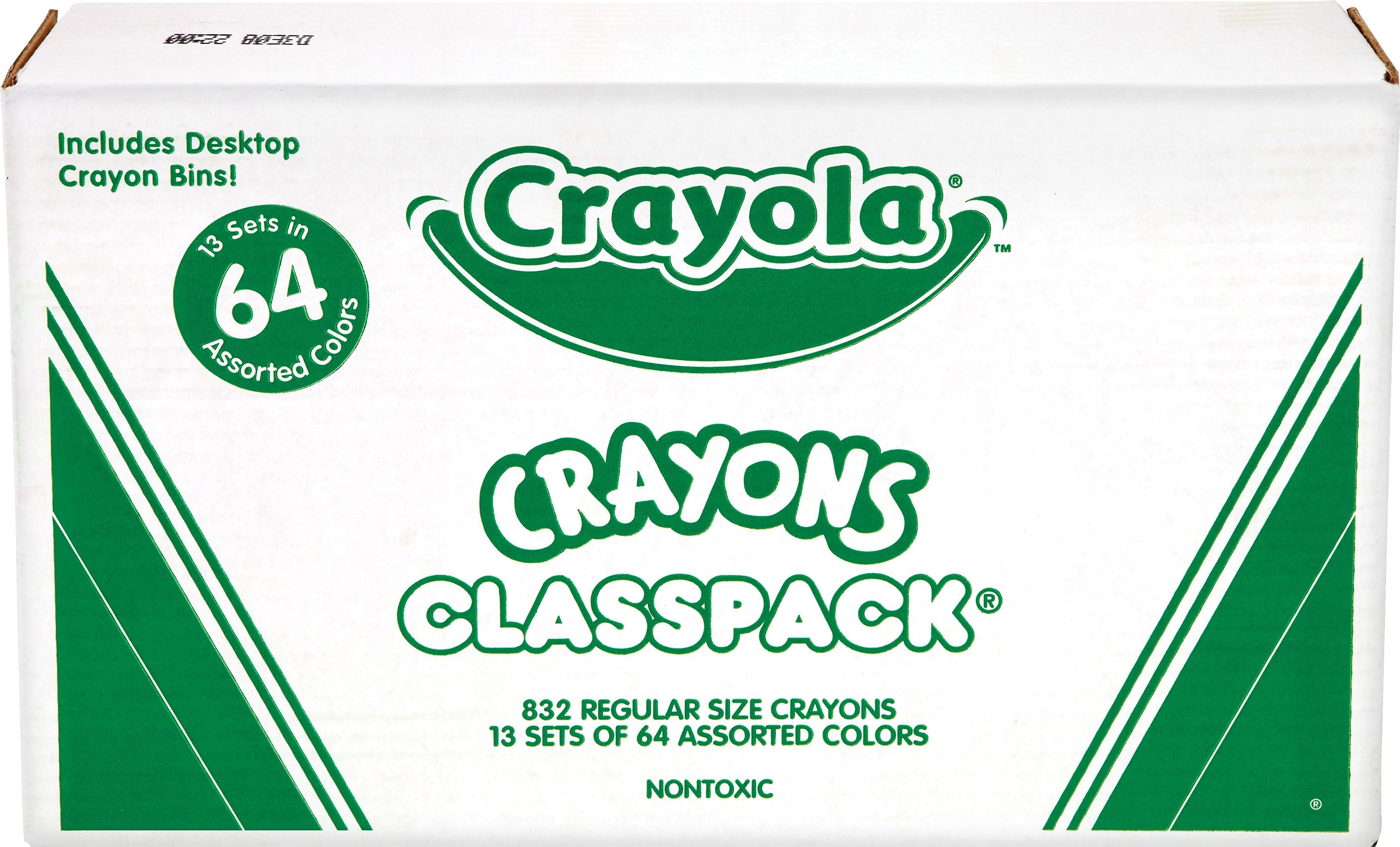 Binney & Smith Crayola® Crayon Classpack, 13 Bins of 64 Colors, 832/Ct