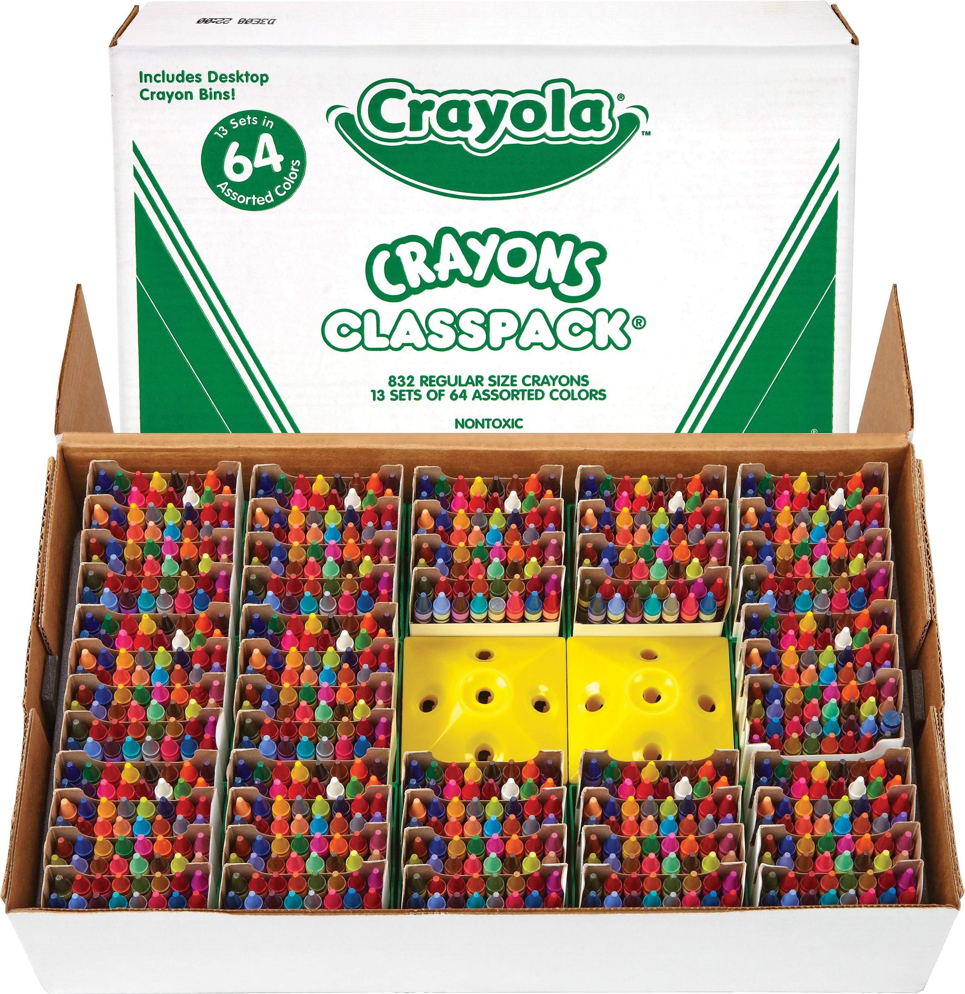 Binney & Smith Crayola® Crayon Classpack, 13 Bins of 64 Colors, 832/Ct