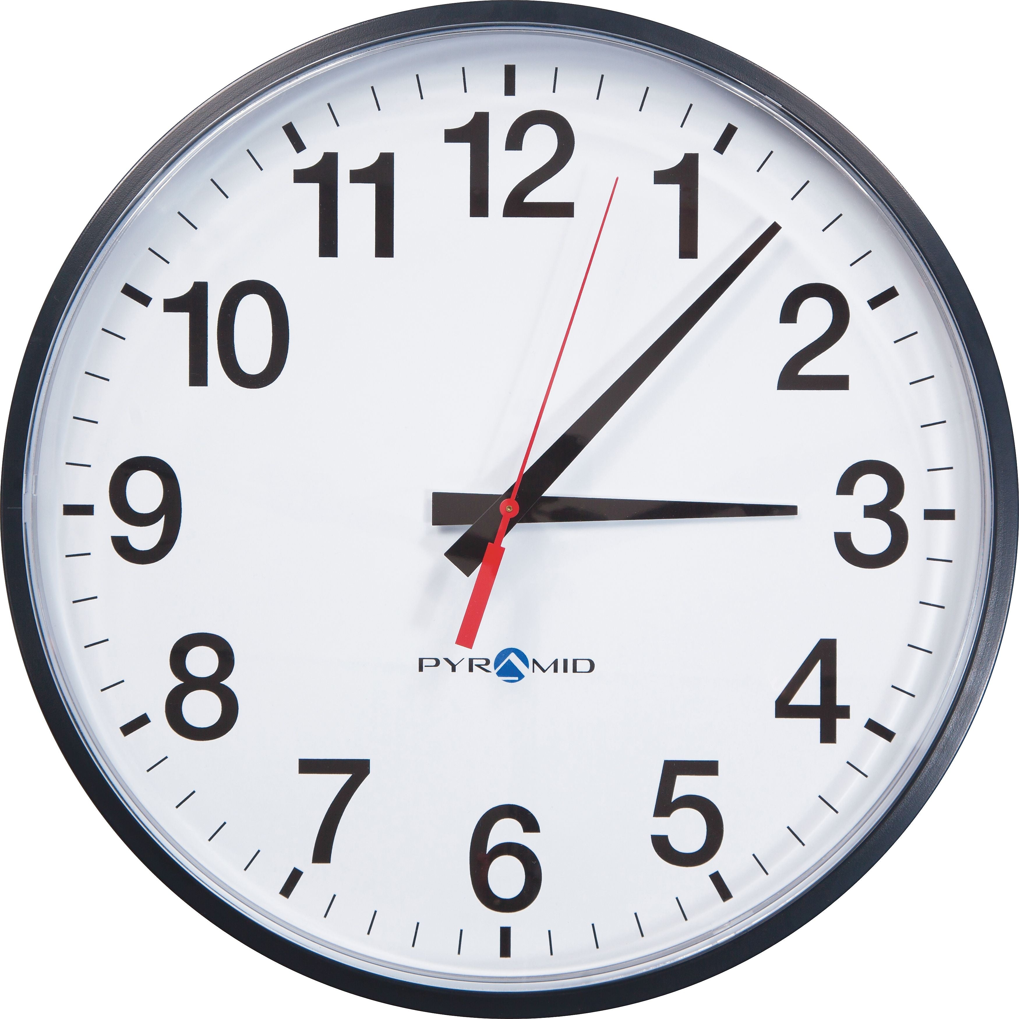 TimeTrax Sync RF 900MHz Wireless Battery-Operated Analog Wall Clock, Black Bezel, 13"