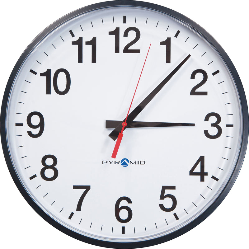 TimeTrax Sync RF 900MHz Wireless Battery-Operated Analog Wall Clock, Black Bezel, 13"