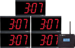 Pyramid TimeTrax™ RF 900MHz Wireless Digital Clock Bundle, Black Bezel/Red LED Digits, 4" Digits
