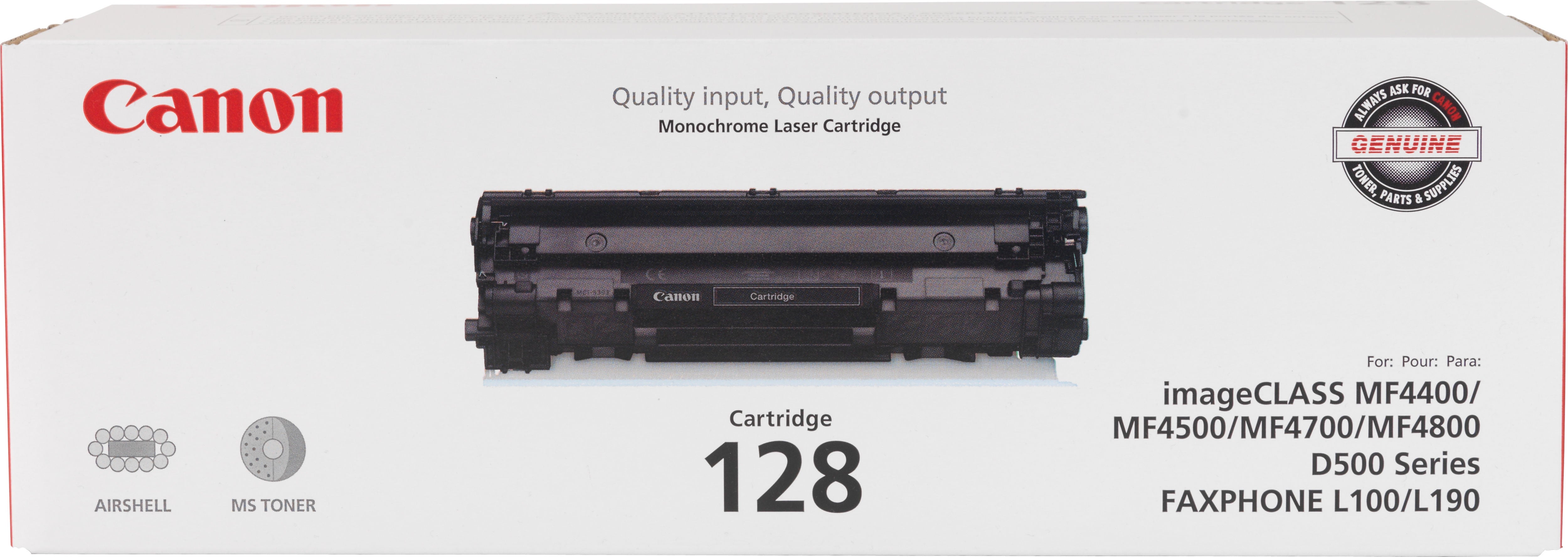 Canon 128 Black Standard Yield Toner Cartridge (3500B001AA)