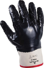 SHOWA® 7166R Cotton Liner Nitrile Coated Nitrile Work Gloves, Blue, 12/Pack (845-7166R-10)