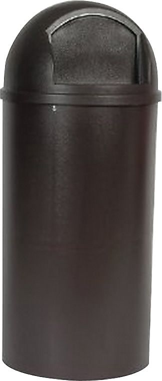 Rubbermaid Marshal Classic Container, Round, Polyethylene, 15 Gallon, Brown