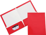 JAM Paper Glossy 2-Pocket Portfolio Folder, Red, 6/Pack (385Grea)