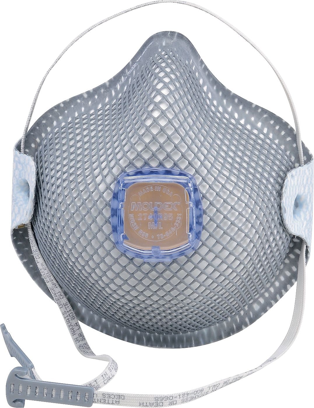 Moldex Particulate Respirator N95 with HandyStrap® and Ventex® Valve, Medium/Large Size, 5/Box (507-2740R95)
