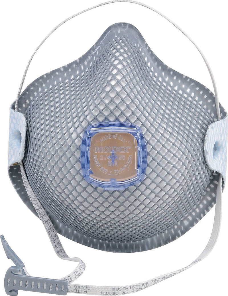 Moldex Particulate Respirator N95 with HandyStrap® and Ventex® Valve, Medium/Large Size, 5/Box (507-2740R95)