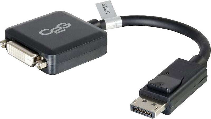 8in DisplayPort™ to Single Link DVI-D Adapter Converter for Laptops and PCs - Black