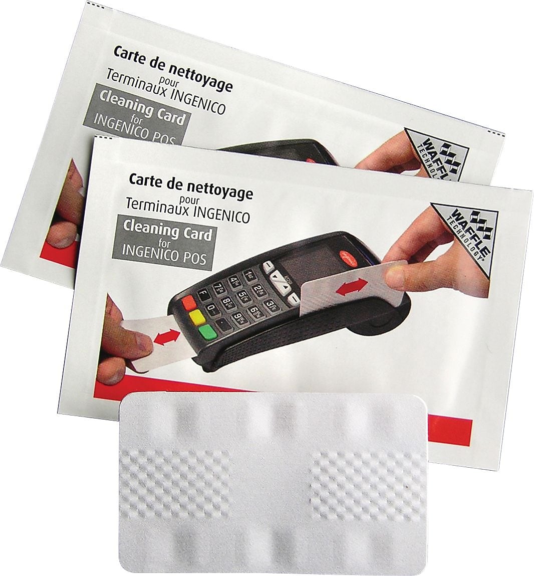 Ingenico Waffletechnology Card Terminal Cleaning Card, 40 Cards/Box