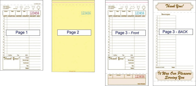 Alliance T4997-3SP, 3part, Carbonless, Tan, 15 Line, Guest Checks, Case of 2000