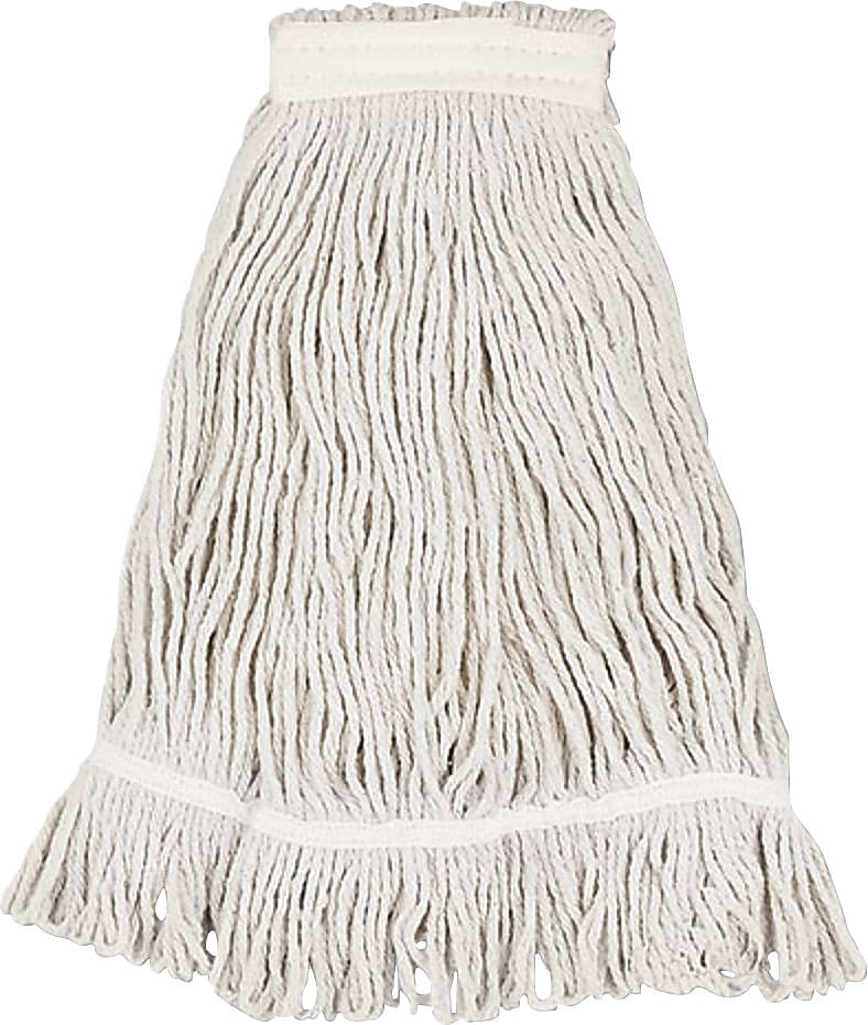 Unisan® Mop Head, Professional Loop/Web Tailband, Standard Head, Cotton Fiber, White, #32, 12/Case