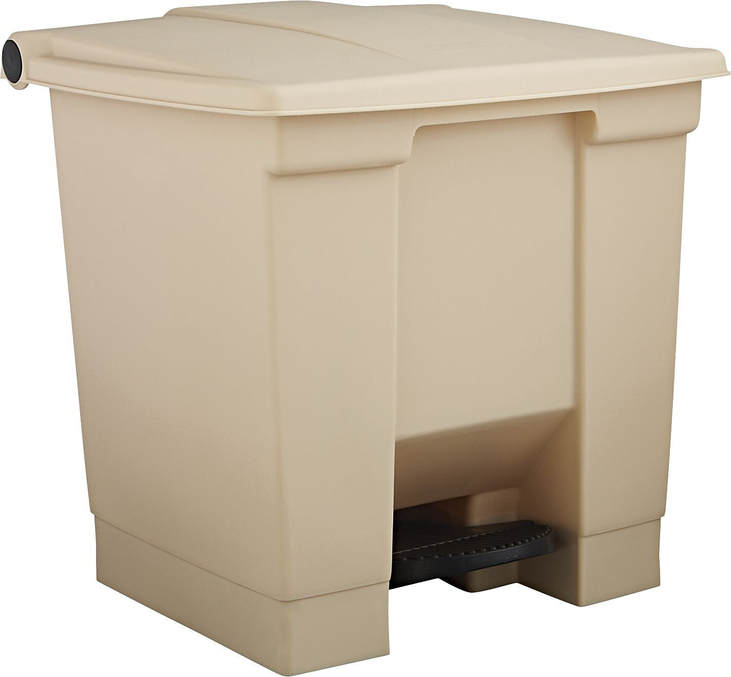 Rubbermaid Plastic Trash Can with Lid, Beige, 8 gal. (FG614300BEIG)