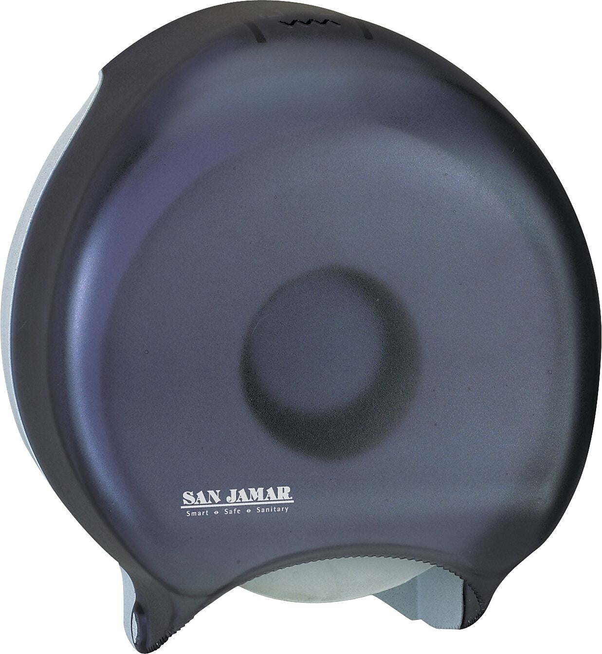 San Jamar® Single Jumbo Bath Tissue Dispenser, Plastic, Transparent Black Pearl (SAN R2000TBK)