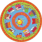 Flagship Carpets Circle Time Rug, Reading Is the Engine to Our Imagination, 12' Round