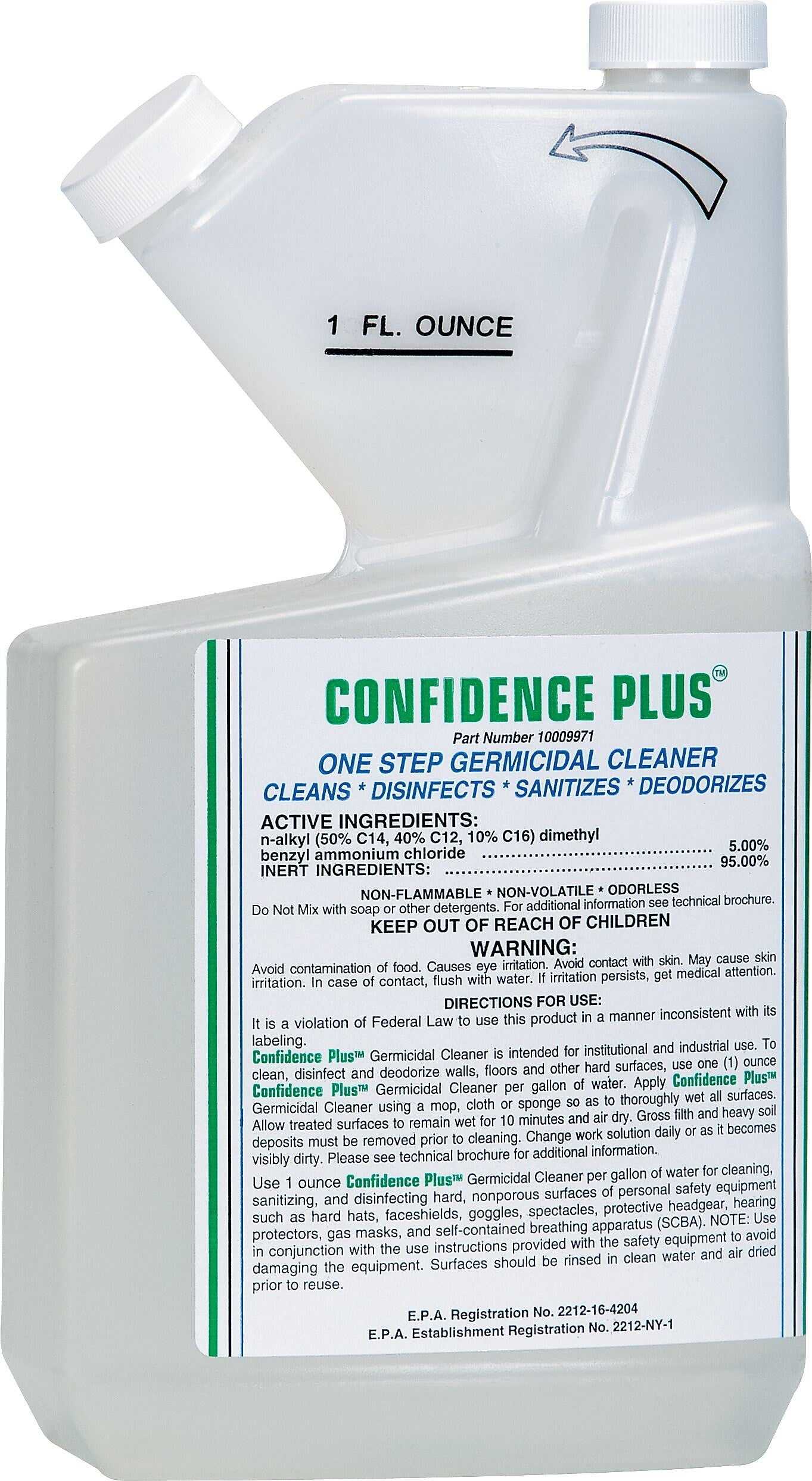 MSA Confidence Plus One-Step, Germicidal Cleaner, 32 oz., Each