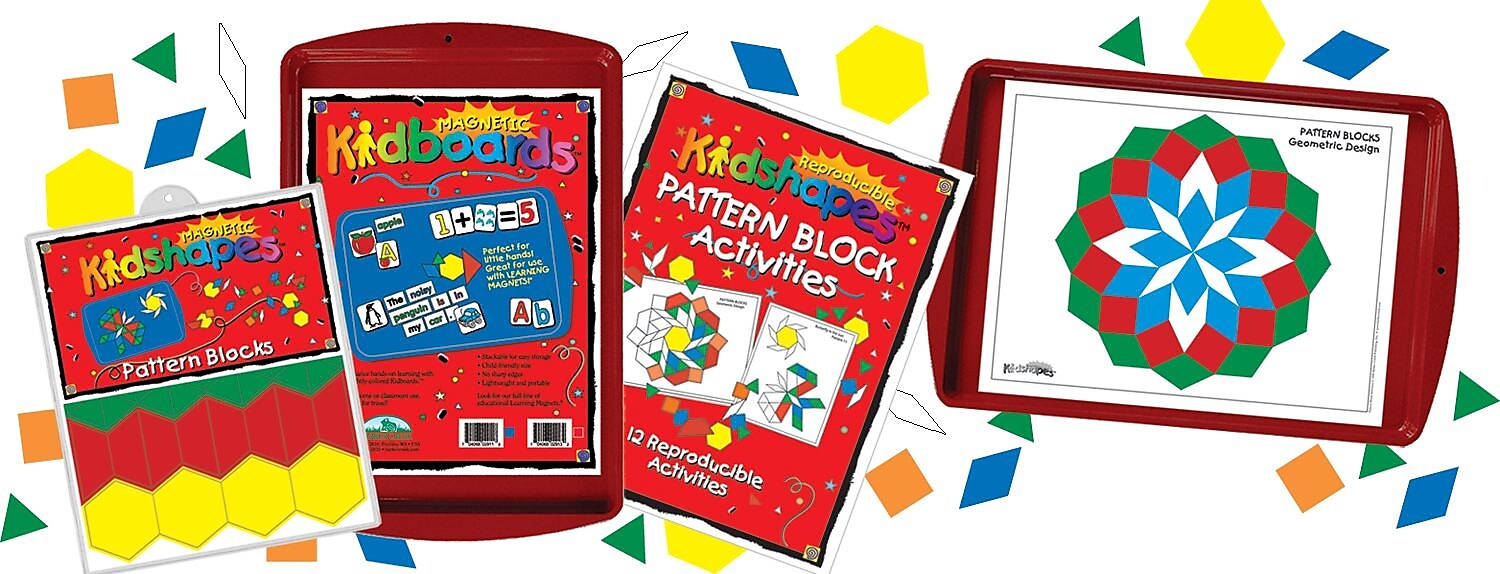 Barker Creek Learning Magnets Pattern Block Activity Kit, 110/Set (LM2320)