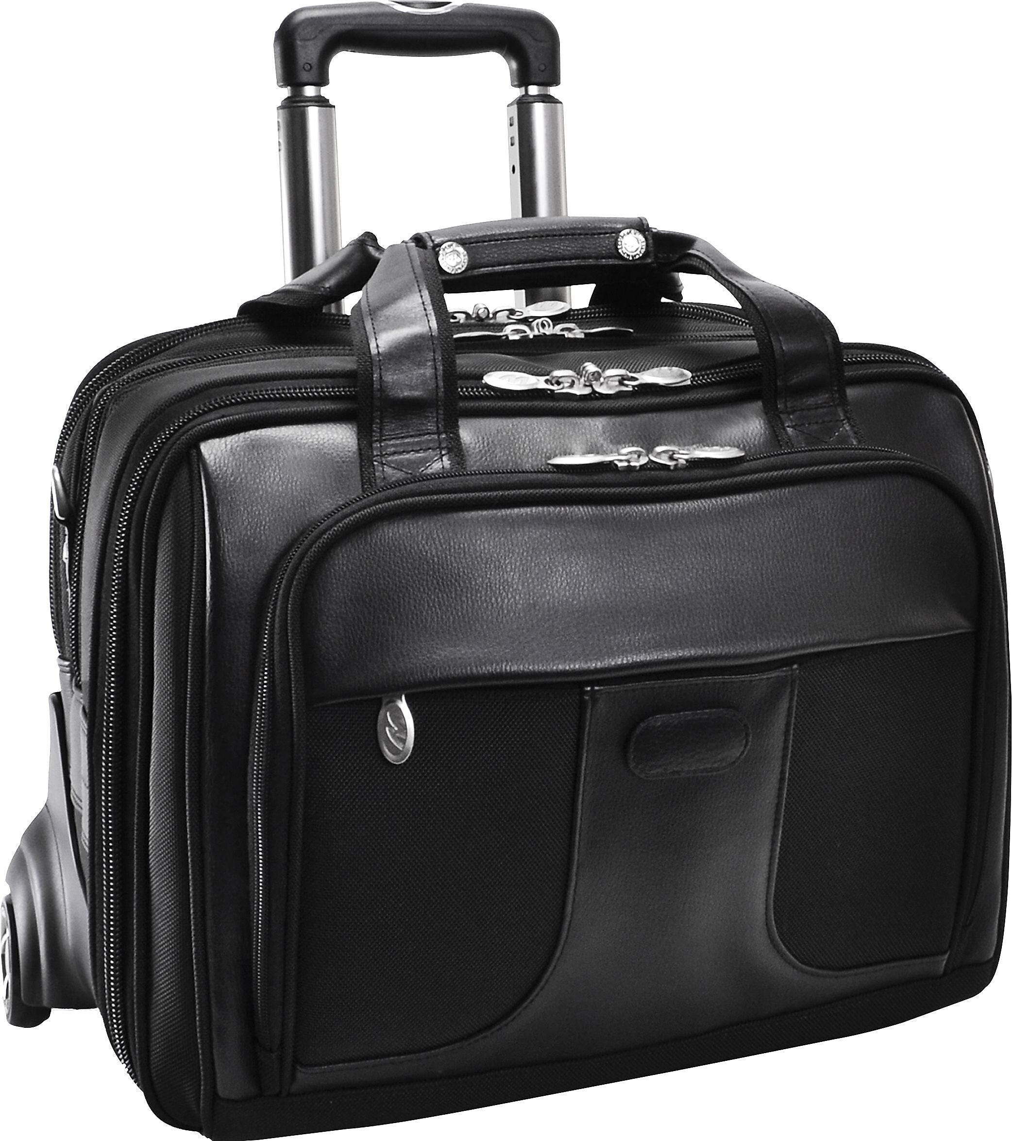 McKlein R Series, CHICAGO, Nylon, Patented Detachable Wheeled Laptop Overnight w/Removable Briefcase, Black (73585)